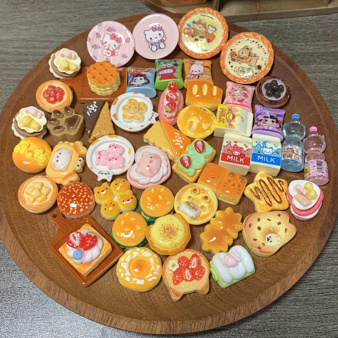 【仿真小面包直播拆】食玩小面包小蛋糕手工冰箱贴diy树脂摆件