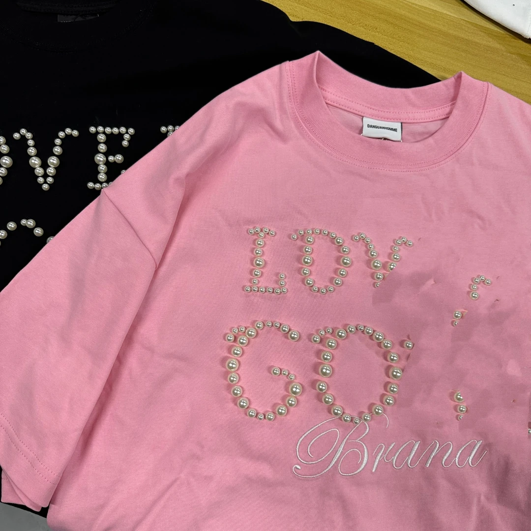 【百亿】55003新款男女情侣同款高克【经典珍珠款短袖】潮牌百搭短T恤