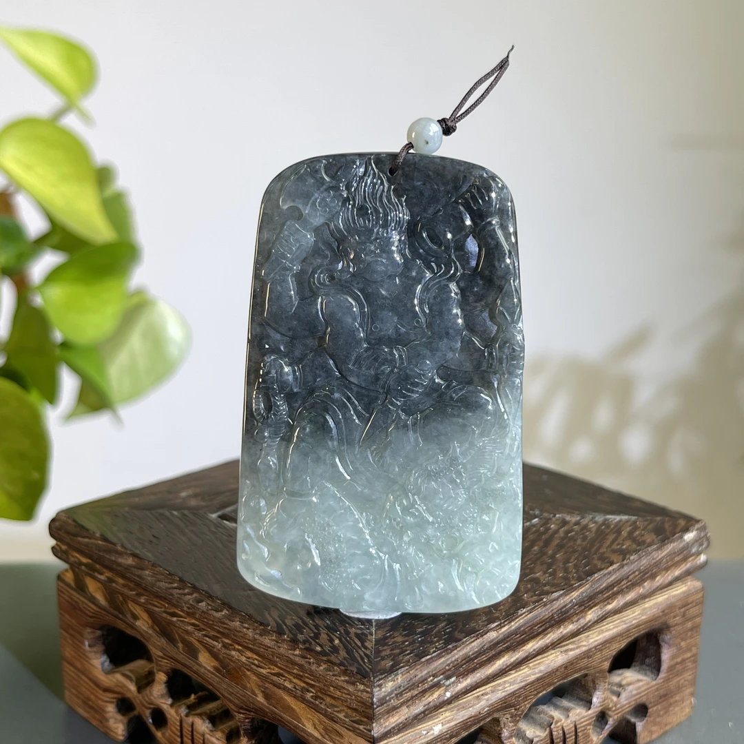 JTB27-56  天然缅甸A货翡翠  不动明王