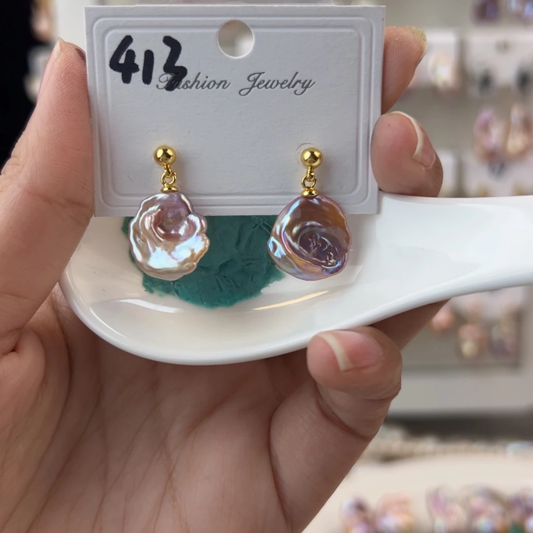 淡水珍珠耳饰银S925镶嵌