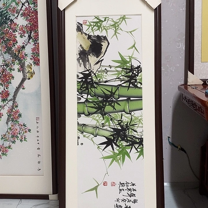 国画手绘作品带框发货