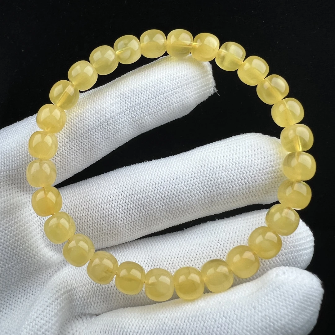 G1751天然原矿蜜蜡 金绞蜜单圈 7.5*7mm支持复检