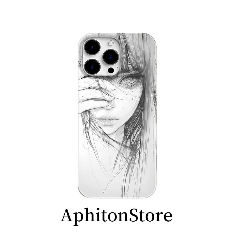 SMBLCE齐刘海少女适用苹果16pro果冻手机壳小米15vivo华为P70oppo