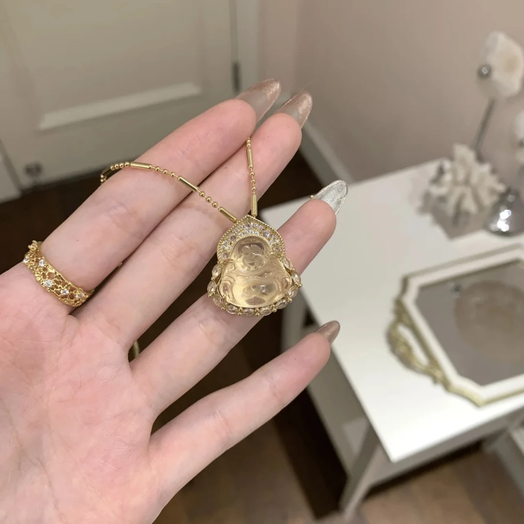 C183时尚百搭金色佛公百搭项链