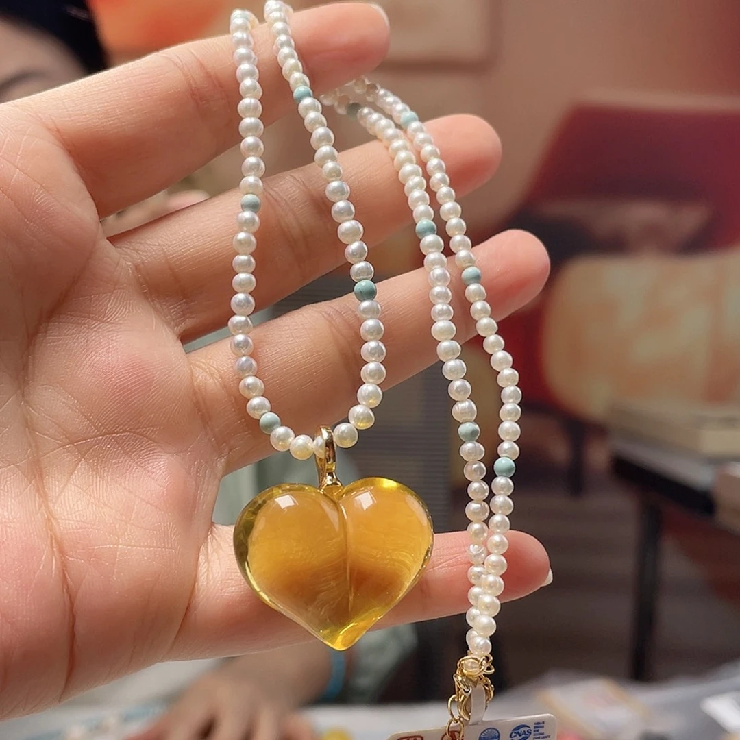 琥珀银S925镶嵌裸石吊坠