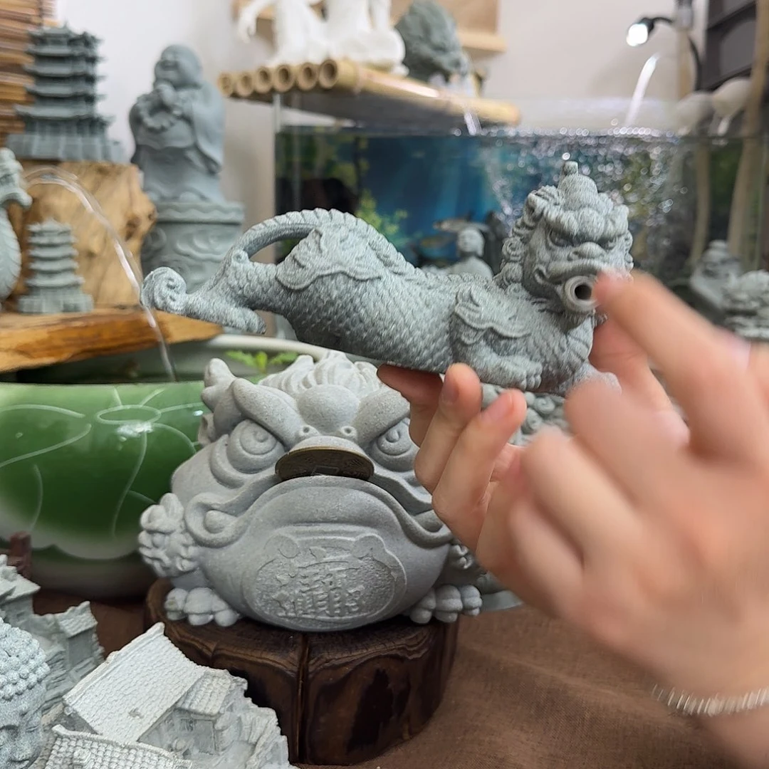 石材青砂石流水神龙小号送水泵水管