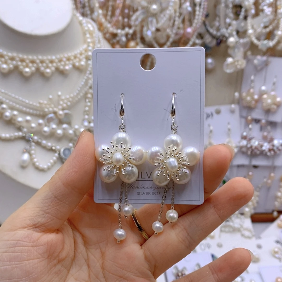 淡水珍珠银S925镶嵌吊坠(不含链)