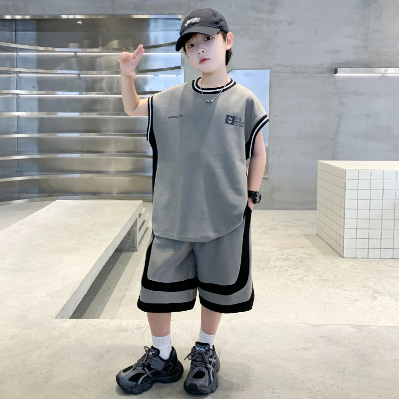男童夏装背心运动套装2025新款儿童无袖休闲衣服大童男孩夏季休闲
