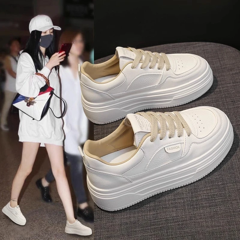 SAGGYKK/闪瑶运动鞋子女2025新款百搭厚底女板鞋软底休闲小白鞋女