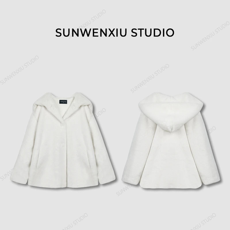 swx studio2店 芬兰岛 手感巨好极简百搭环保草草连帽外套