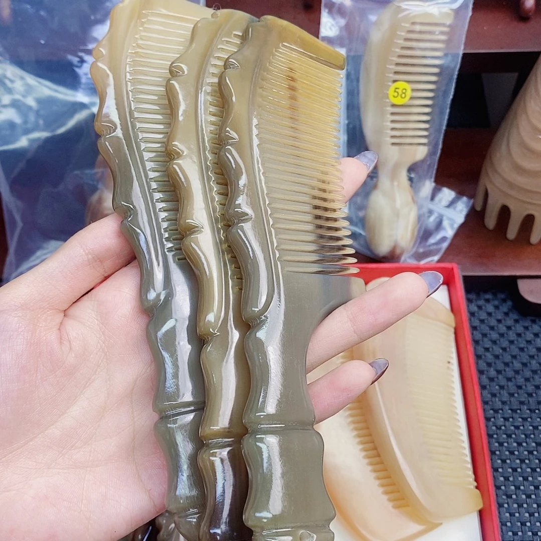 纯手工制作纯牛角梳子