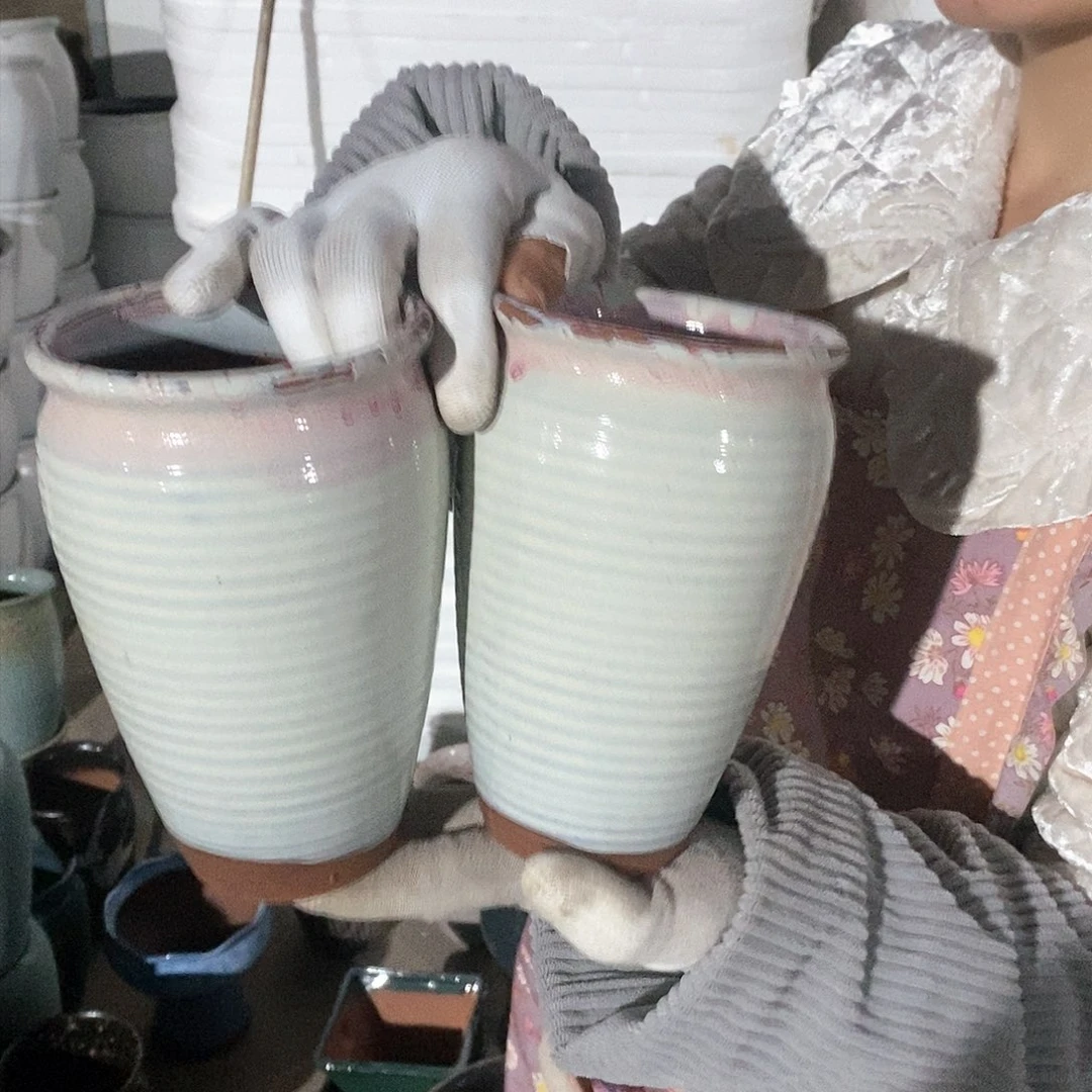 紫砂花盆瑕疵口10高17