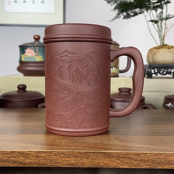 茶杯紫砂紫砂盖杯450cc