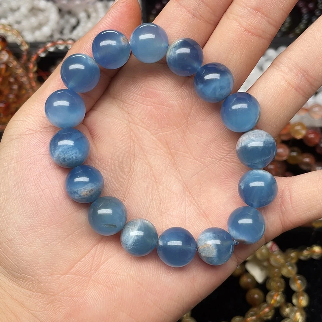 一***子水晶手链未镶嵌岛屿海蓝宝13+