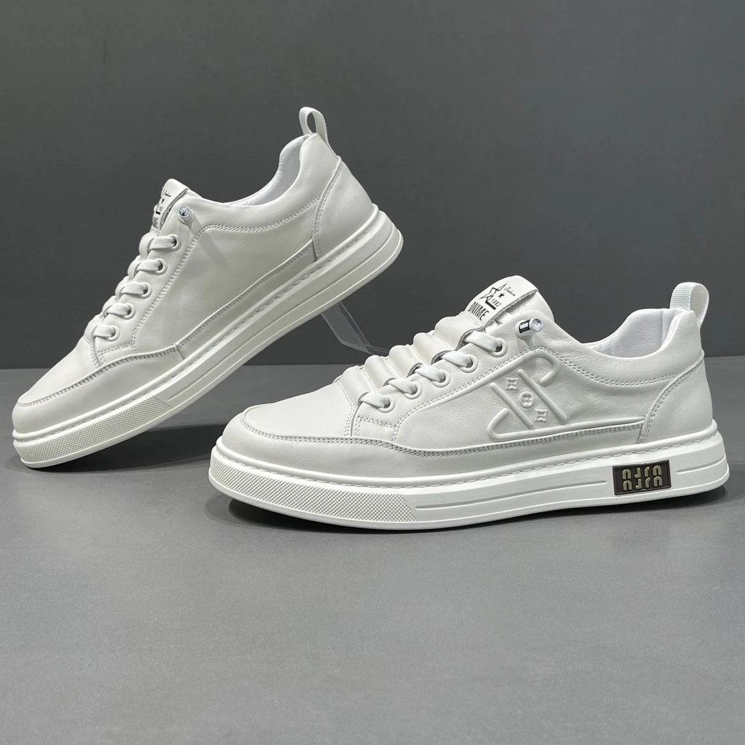 男鞋2025新款夏季真皮小白鞋韩版潮流百搭板鞋一脚蹬运动休闲潮鞋