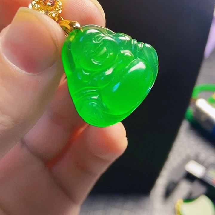 翡翠14K金镶嵌颈饰