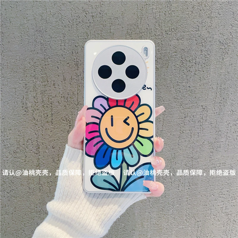 （vivoX100系列）金属漆玻璃壳适用vivoX100/vivoX100Pro手机壳防摔