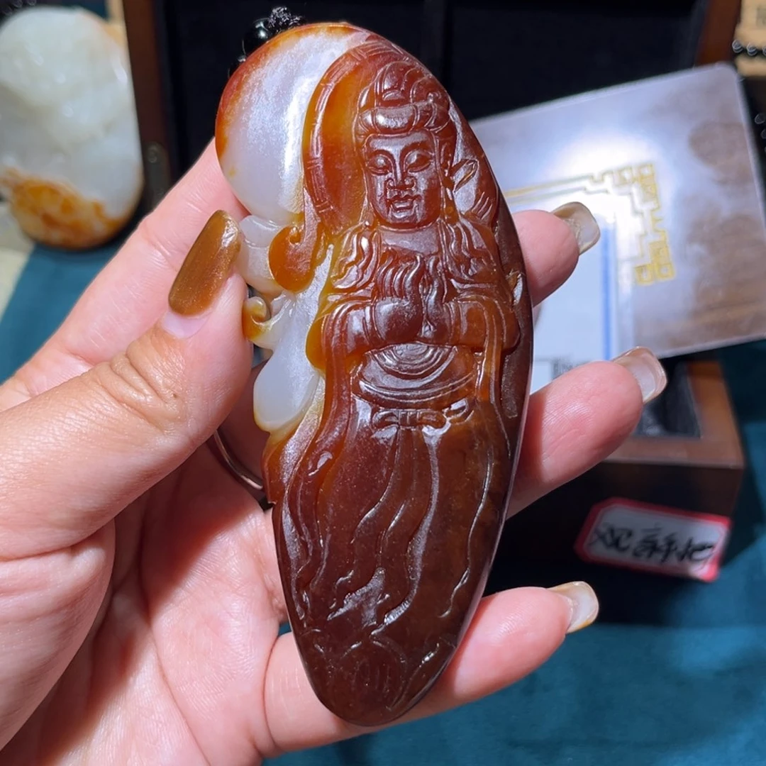 王**大红沁观音手把
