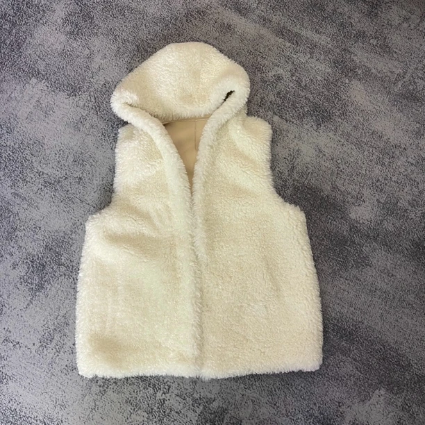 连帽毛绒保暖马甲背心女秋冬休闲叠穿外套