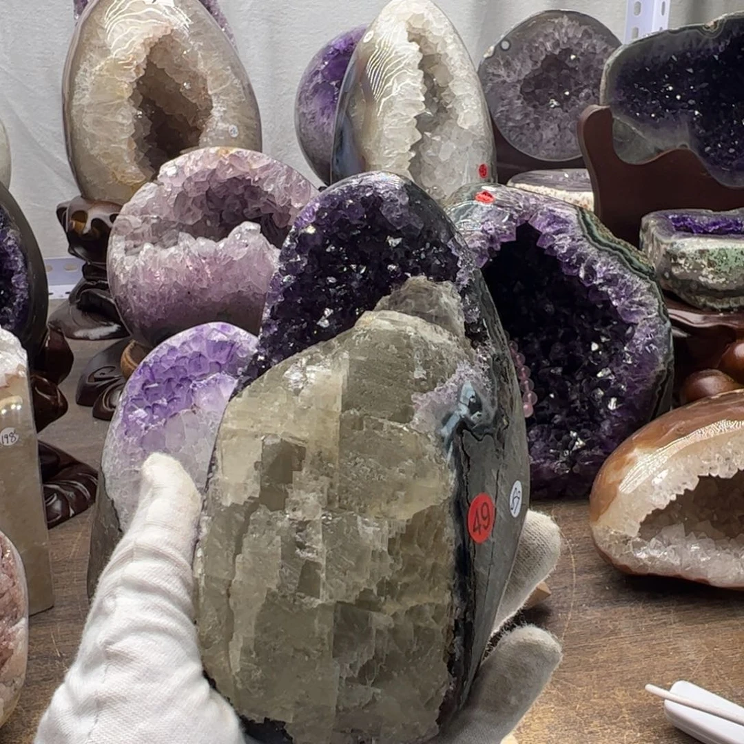 水晶未镶嵌水晶我****我方解石紫水49