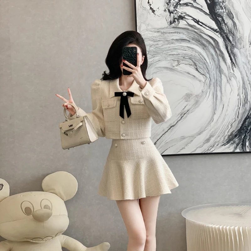 高级感小香风时尚套装裙女秋冬季优雅秘密千金公主风半身裙两件套