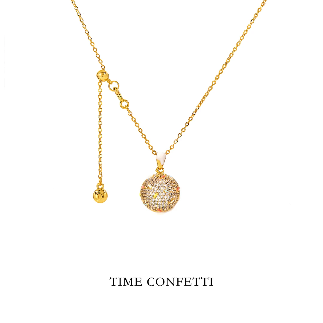 黄铜项链 【孙二娘】冰淇淋-气质简约百搭密镶吊坠项链TC 10425