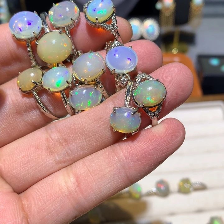 韩***仙欧泊合金欧泊戒指