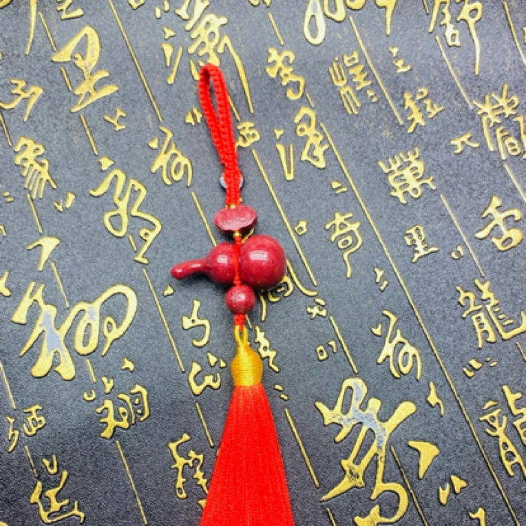 含辰砂工艺品福禄朱砂葫芦汽车挂件新款高档流苏