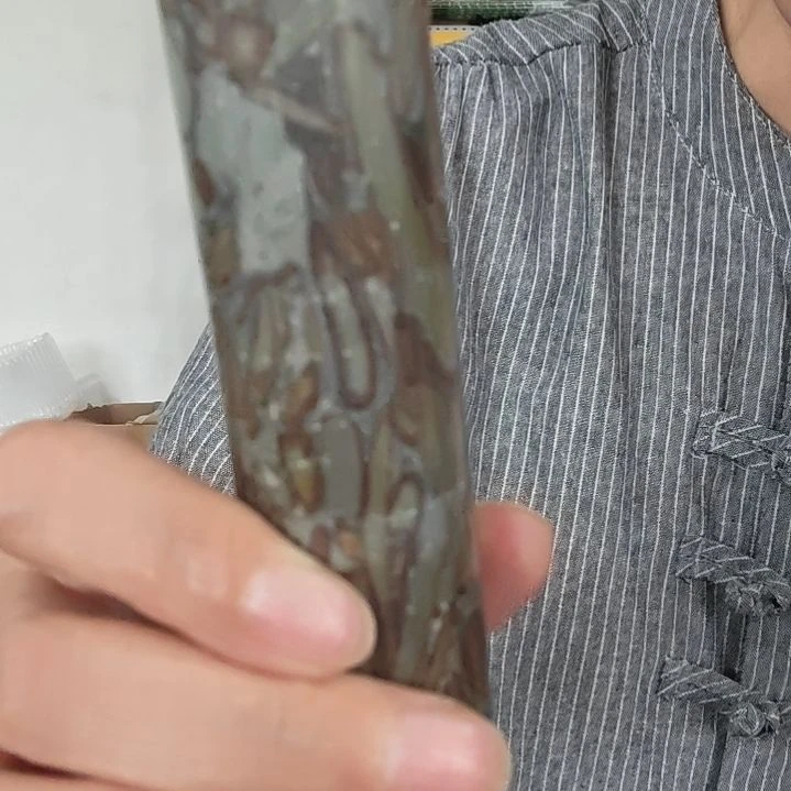 泗水砭石文化馆女娲石擀筋棒手把件