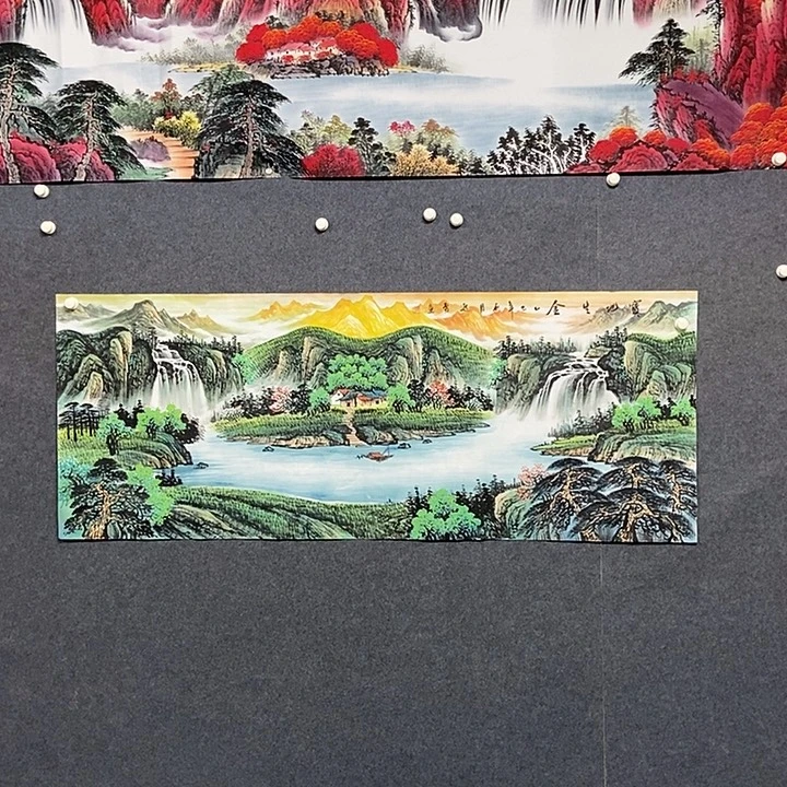 国画小六尺金山一副