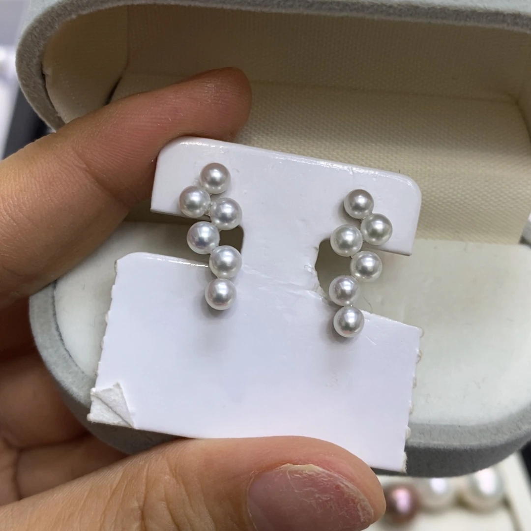 淡水珍珠耳饰银S925镶嵌