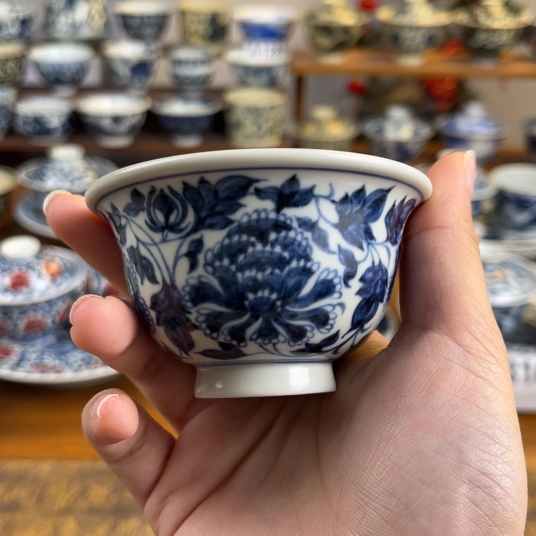 四项牡丹压手杯杯