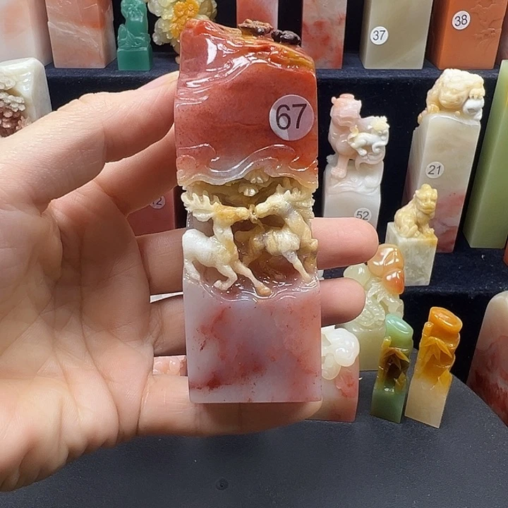 寿山石印石4**4寿山石手工雕刻