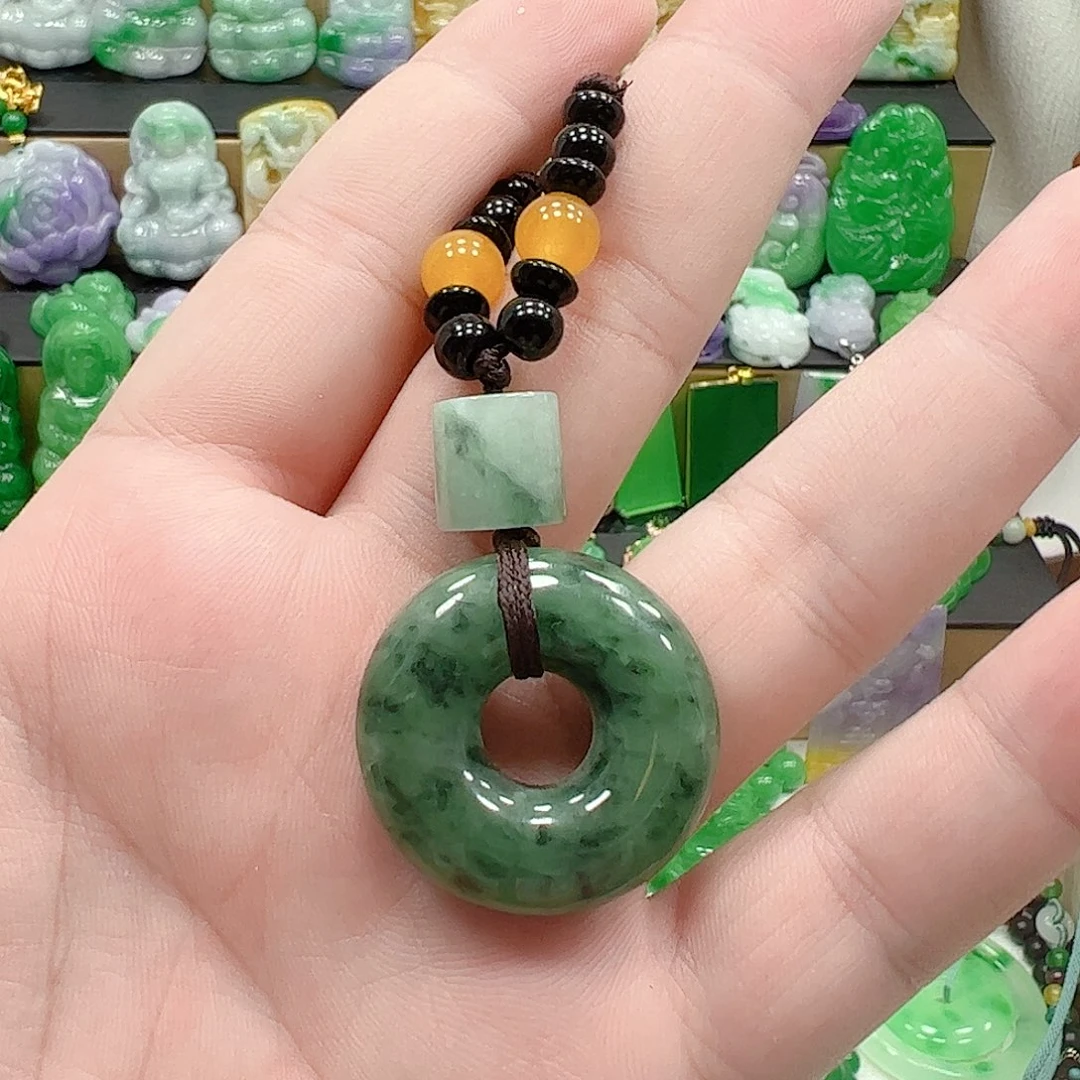 翡翠银S925镶嵌吊坠(赠链)