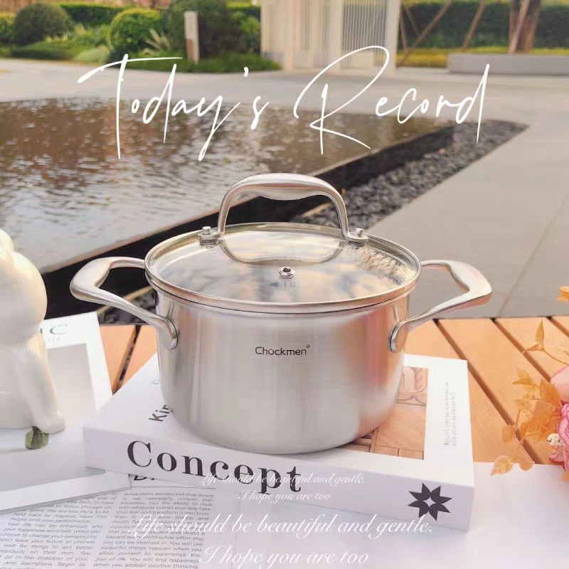 Chockmen卓德铭18/10复合钢点焊加厚双耳16-18CM奶锅汤锅一体成型