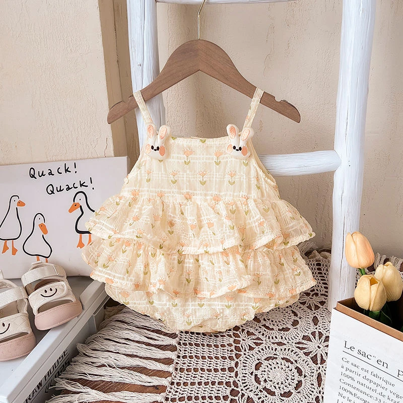婴儿衣服夏季夏装爬服薄款包屁新生儿女宝宝连体衣公主风满月哈衣
