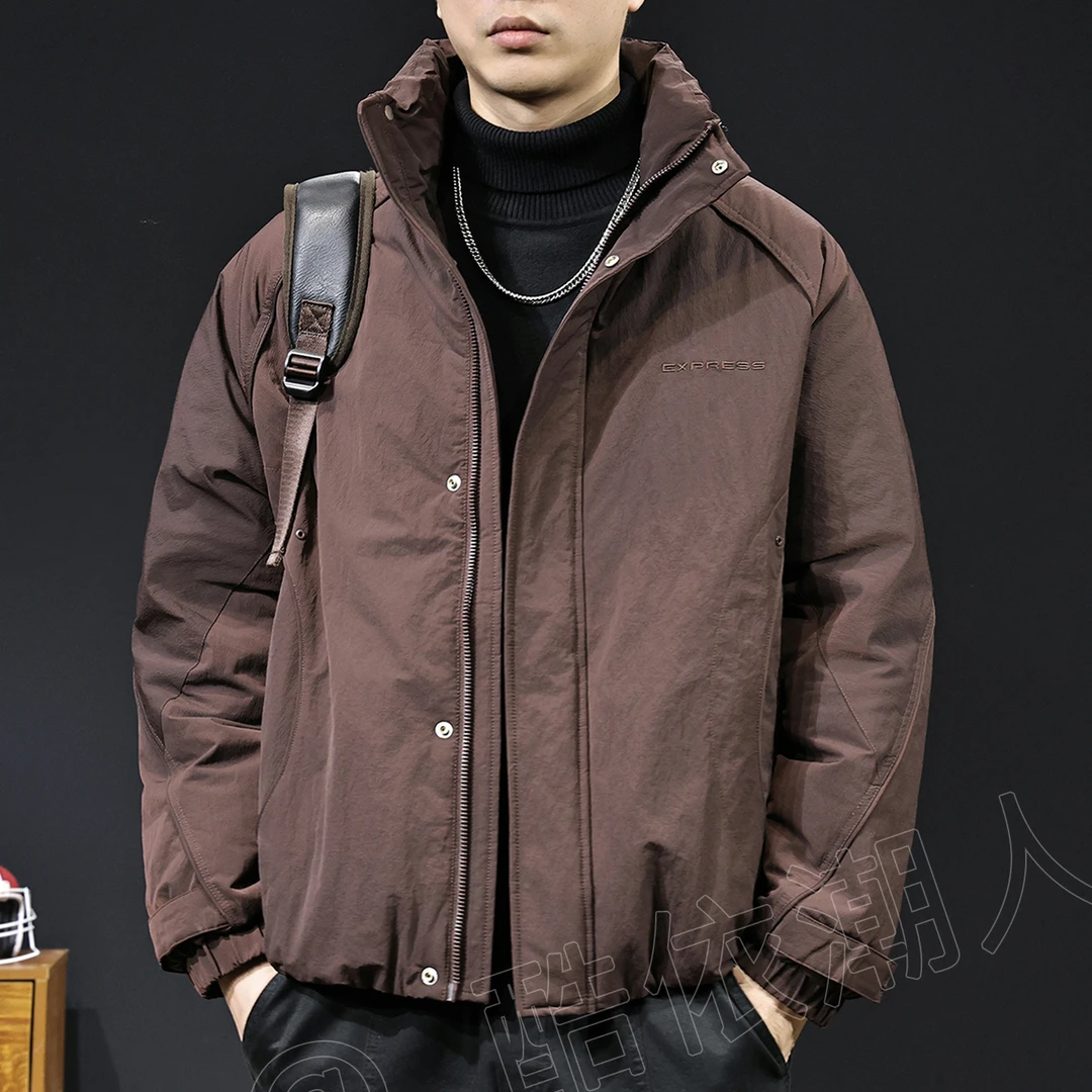 LEIGHZ/雷茨工装风立领羽绒服男保暖防寒外套潮流百搭冬季新款