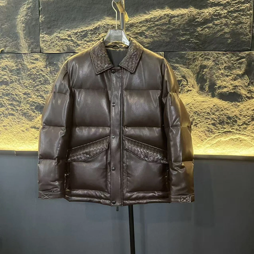 2025时尚B-V男装真皮皮衣羊皮绒服冬季保暖8178