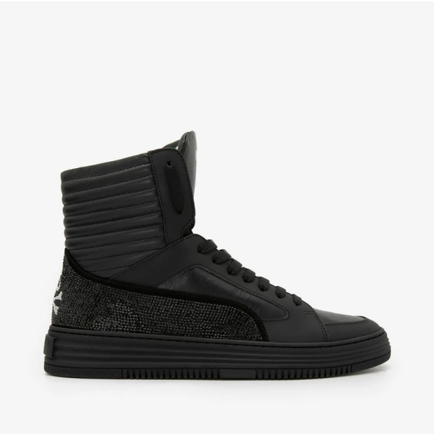 PHILIPP PLEIN PP牛皮骷髅水钻男运动休闲鞋A18SMSC1753PLE00BN02