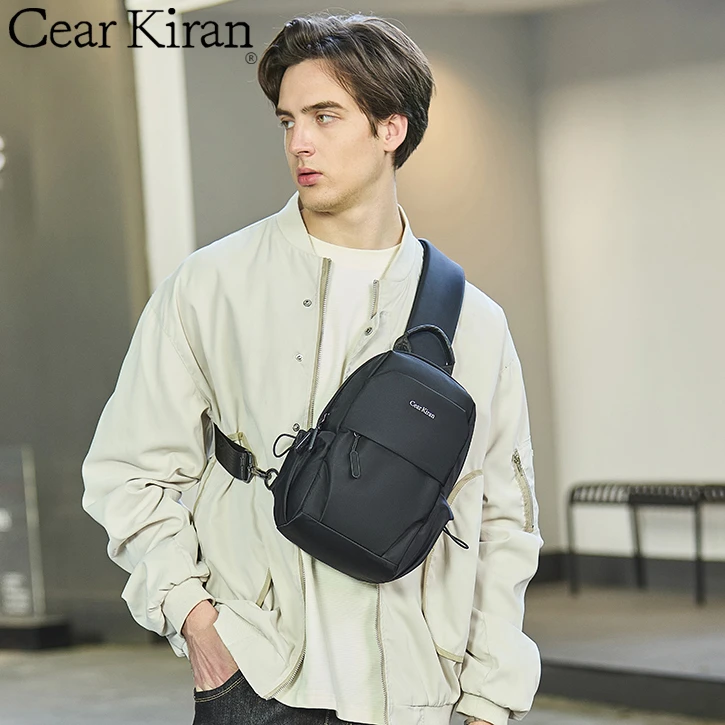 Cear Kiran男士运动斜挎包休闲拉链防水胸包多功能运动斜挎包通勤