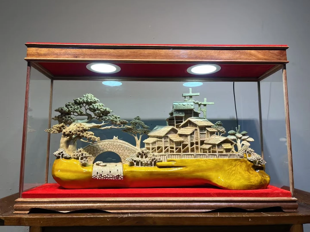 小叶金丝楠木精雕新品，富甲一方，规格长103宽26高64