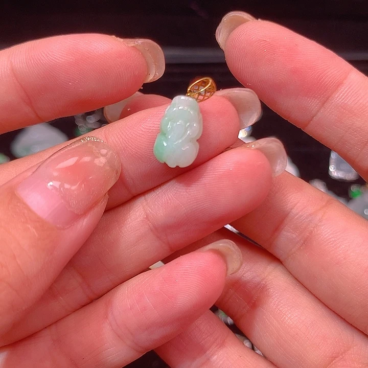翡翠银S925镶嵌戒指提溜