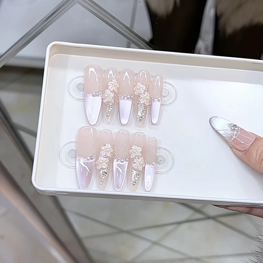 3000 NAIL “繁花落梦”设计师高定原创纯手工高级感猫眼显白穿戴甲