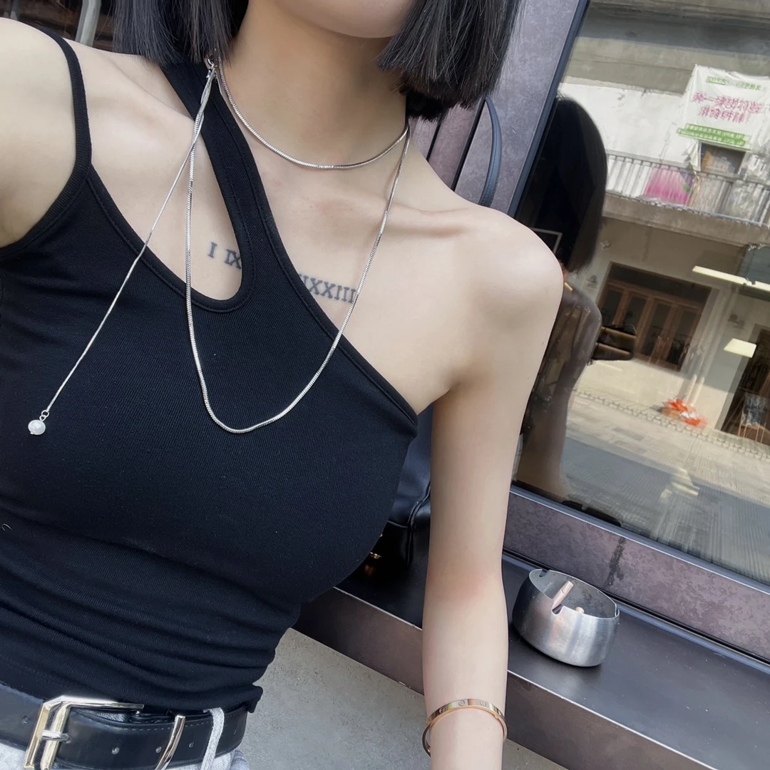 铜合金项链 铜合金项链 CZ【时髦精】百搭休闲小众长款时尚项链