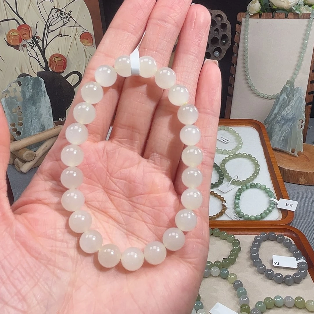 静***静和田玉（糖玉）未镶嵌手链