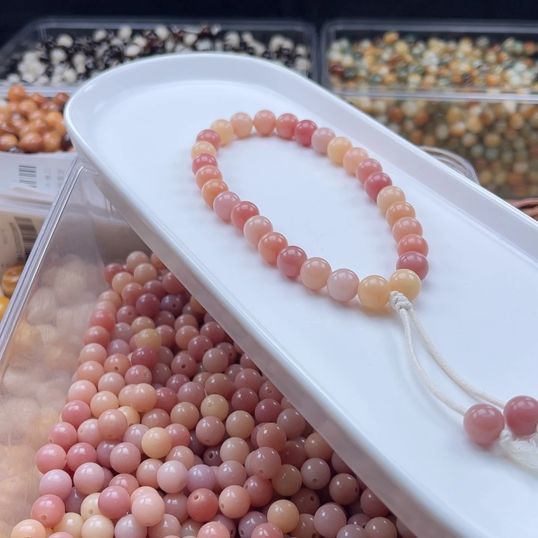 白玉菩提吊坠q10mm/100+10颗粉紫圆珠