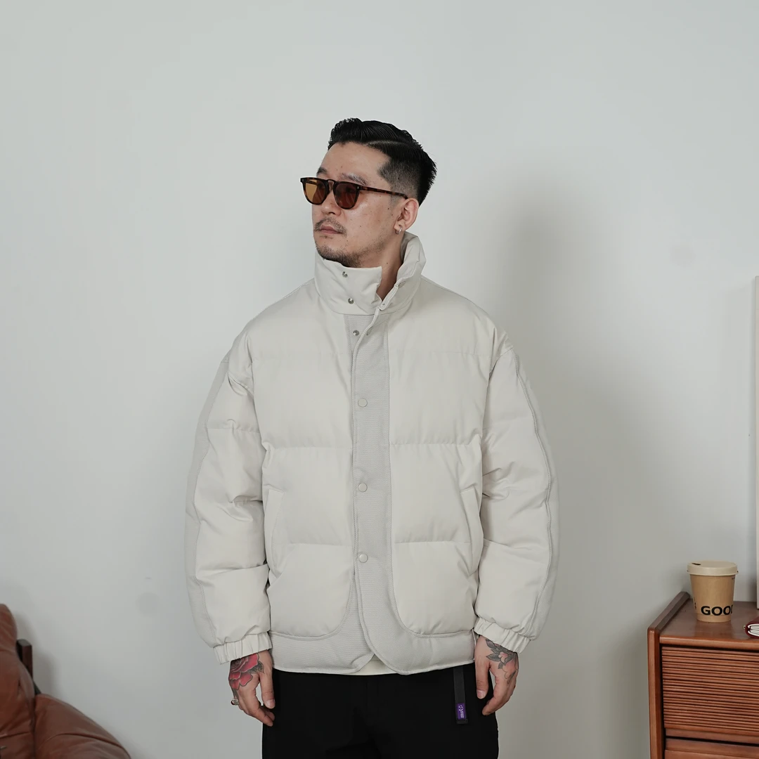 25FW秋冬百搭休闲面包服棉衣cityboy撞色宽松情侣立领棉服