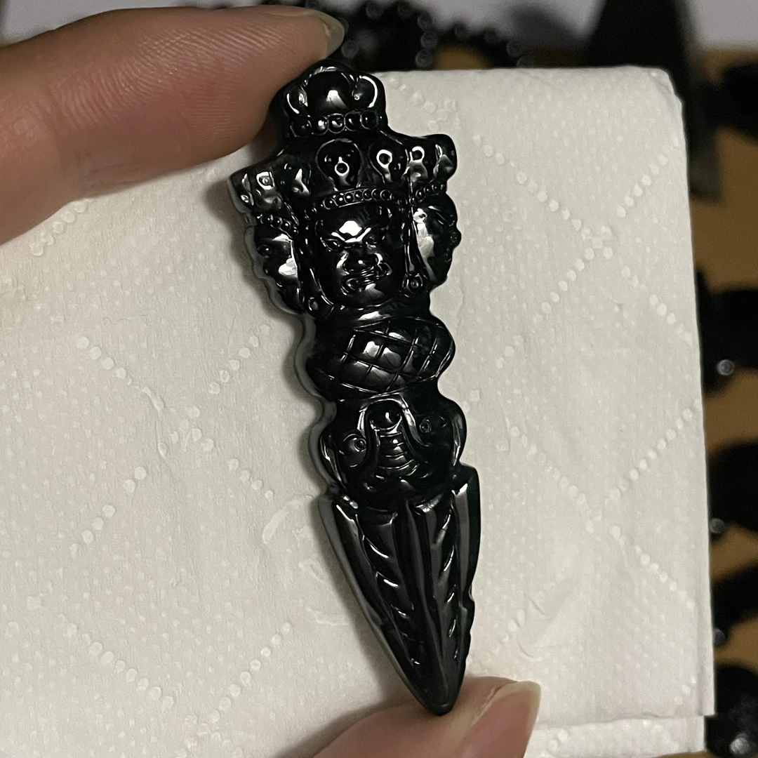 天然翡翠a货 降魔杵玉坠h