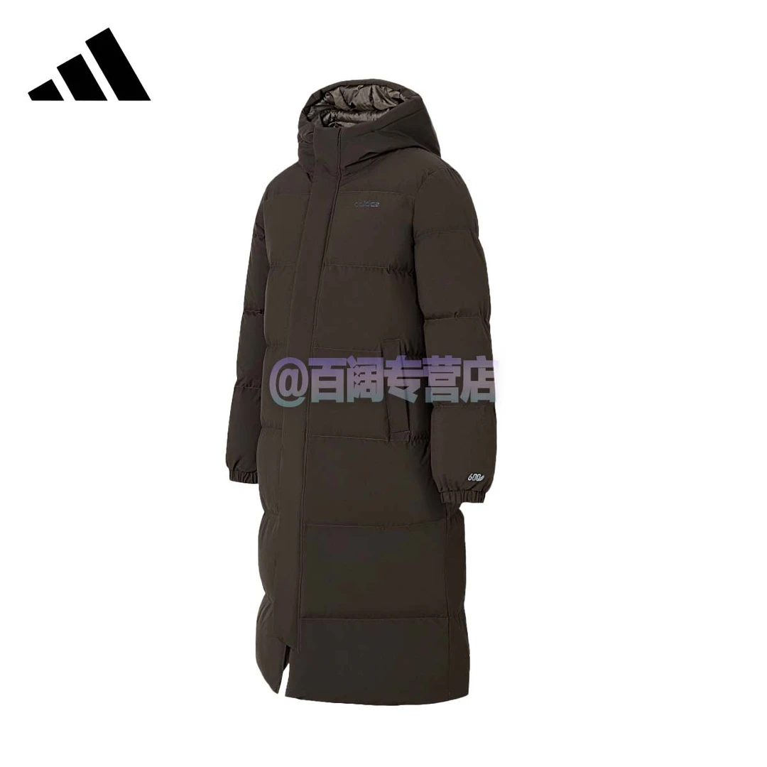 adidas/阿迪达斯羽绒服男长款加绒保暖运动休闲连帽防寒 KC2163