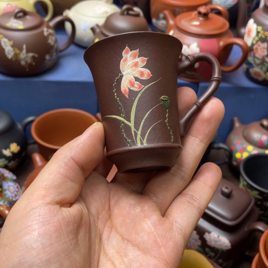 茶杯红泥紫砂主人杯60cc